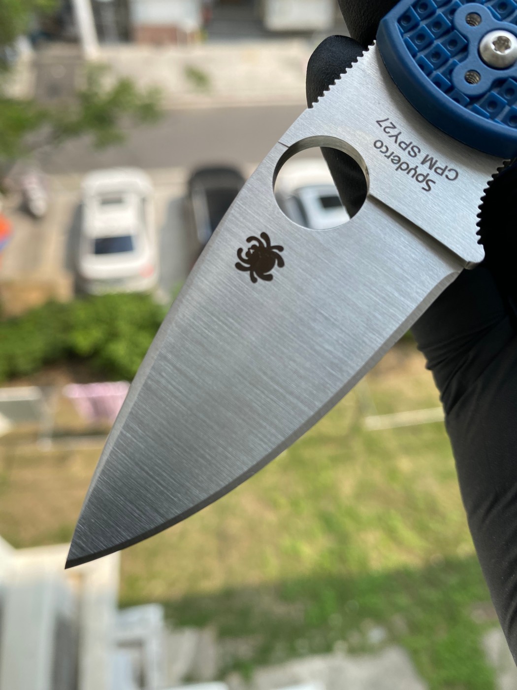 Spyderco C41PCBL5 CPM SPY27™钢 FRN尼龙手柄 钴蓝色 1080