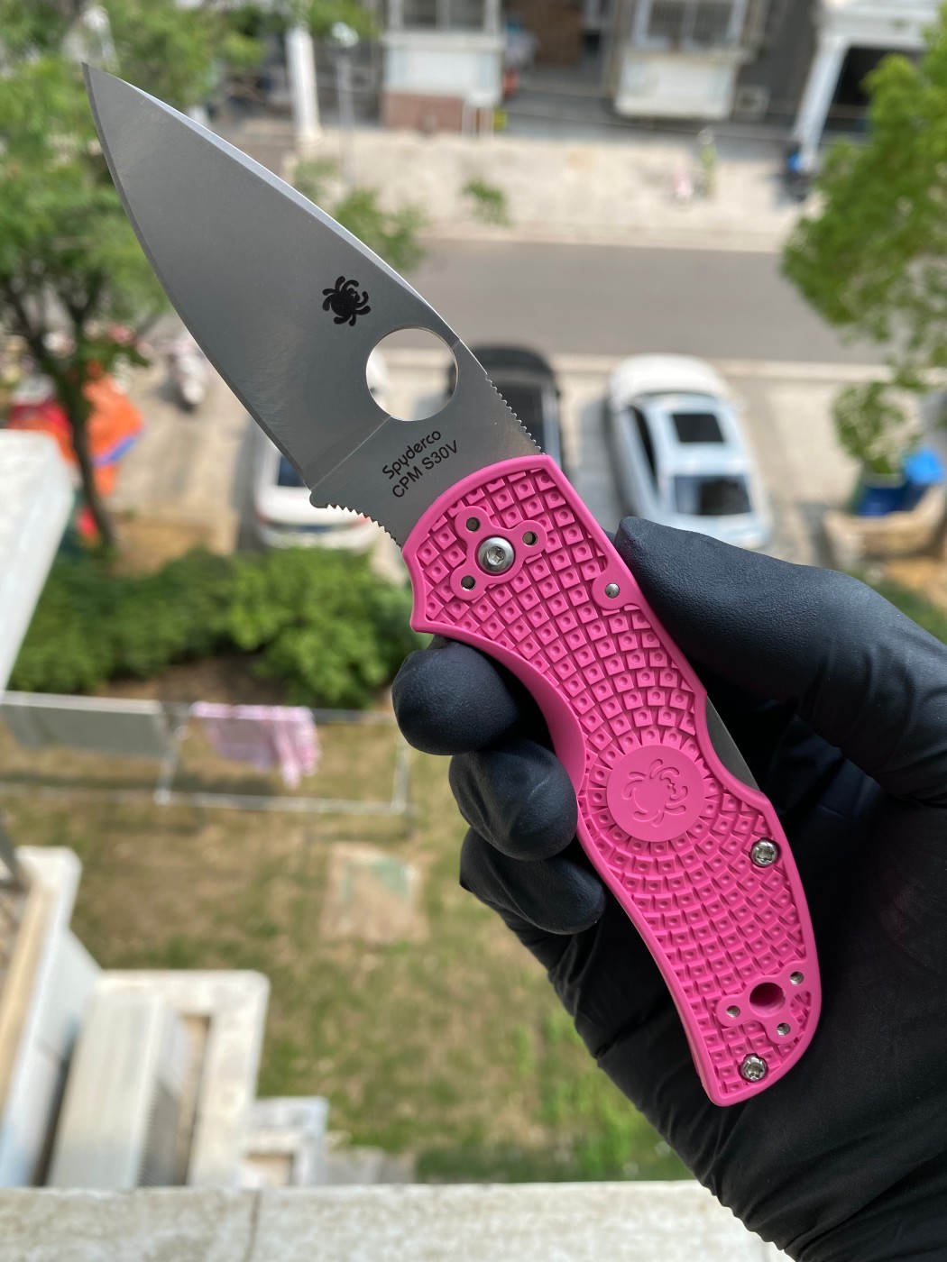 Spyderco  C41PPN5  CPM S30V钢  FRN尼龙手柄   粉色  1080
