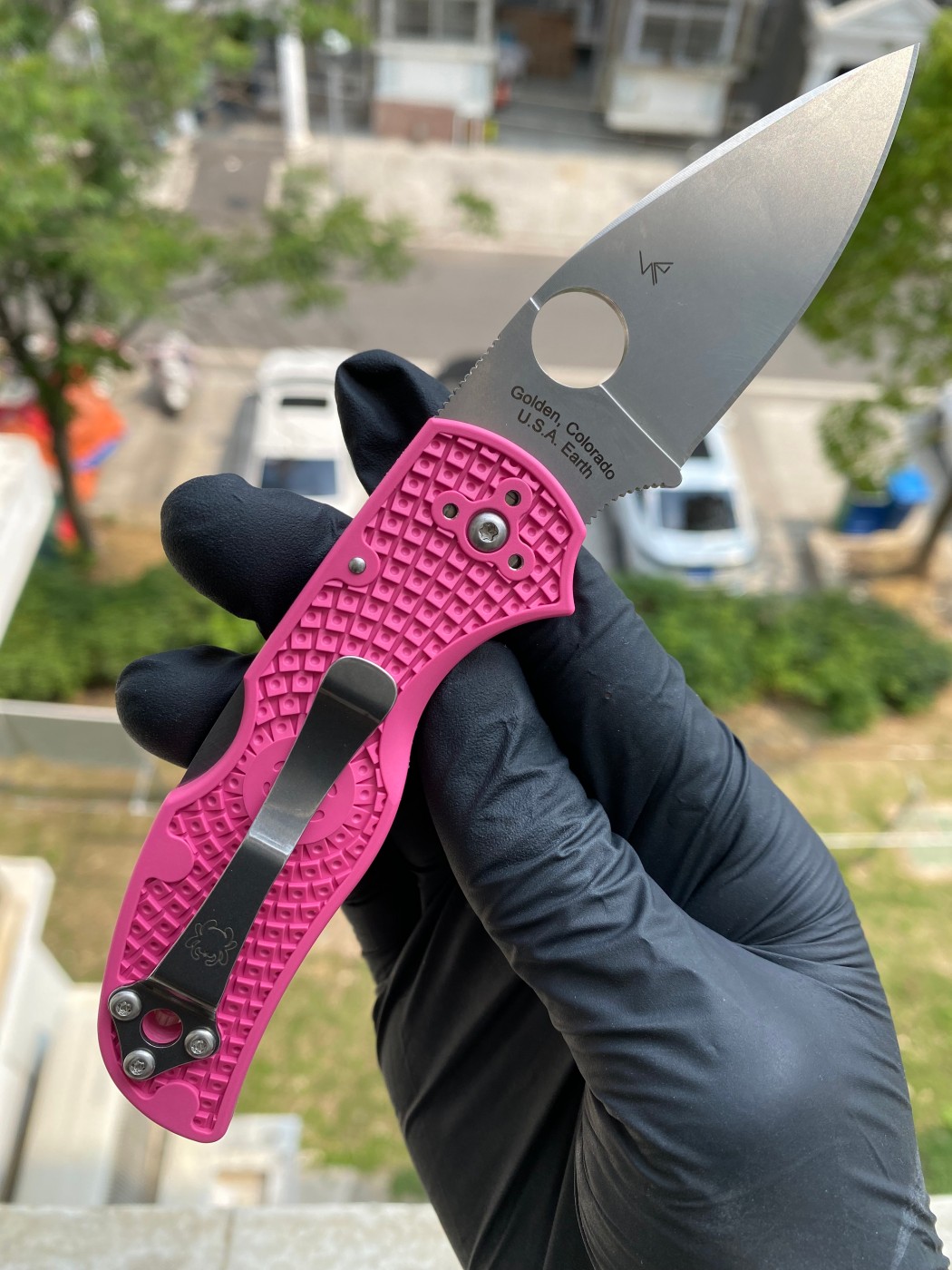 Spyderco  C41PPN5  CPM S30V钢  FRN尼龙手柄   粉色  1080