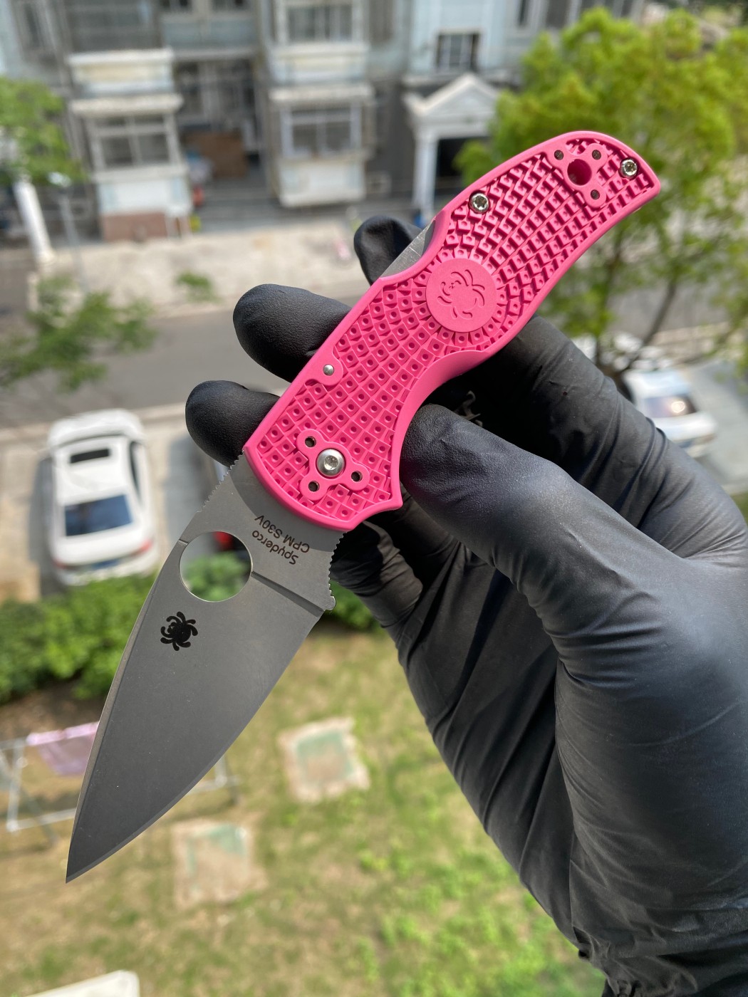 Spyderco  C41PPN5  CPM S30V钢  FRN尼龙手柄   粉色  1080