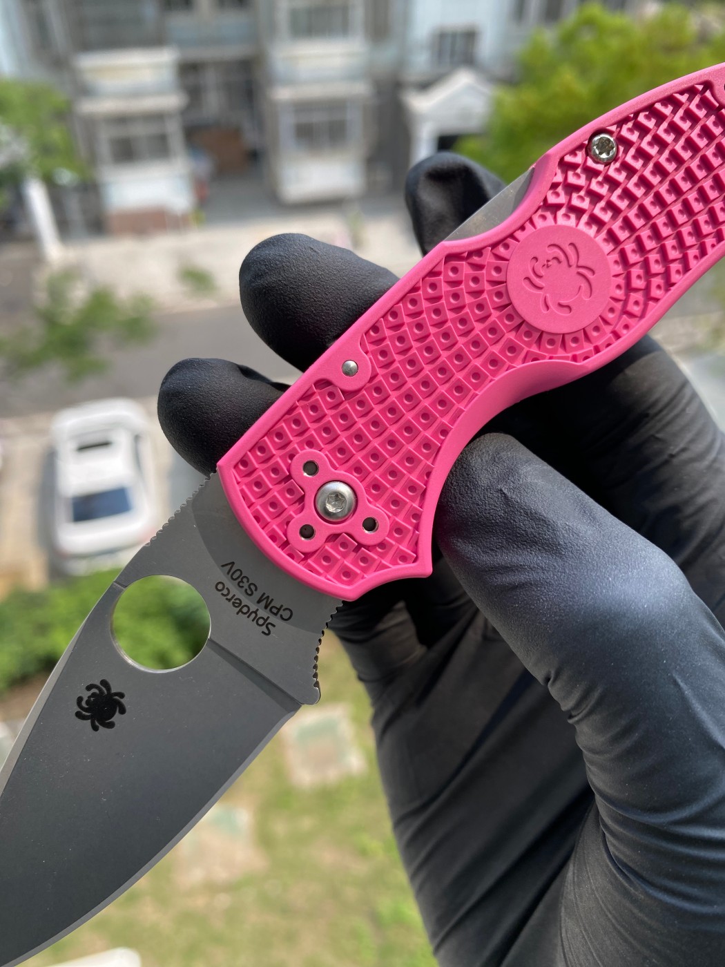 Spyderco  C41PPN5  CPM S30V钢  FRN尼龙手柄   粉色  1080