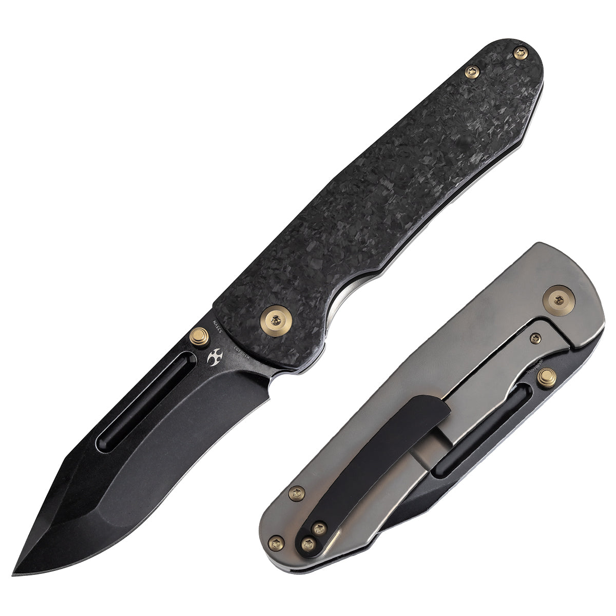 KANSEPT Superhawk CPM S35VN钢    钛+碳纤维手柄  K1084B2  黑色  1780
