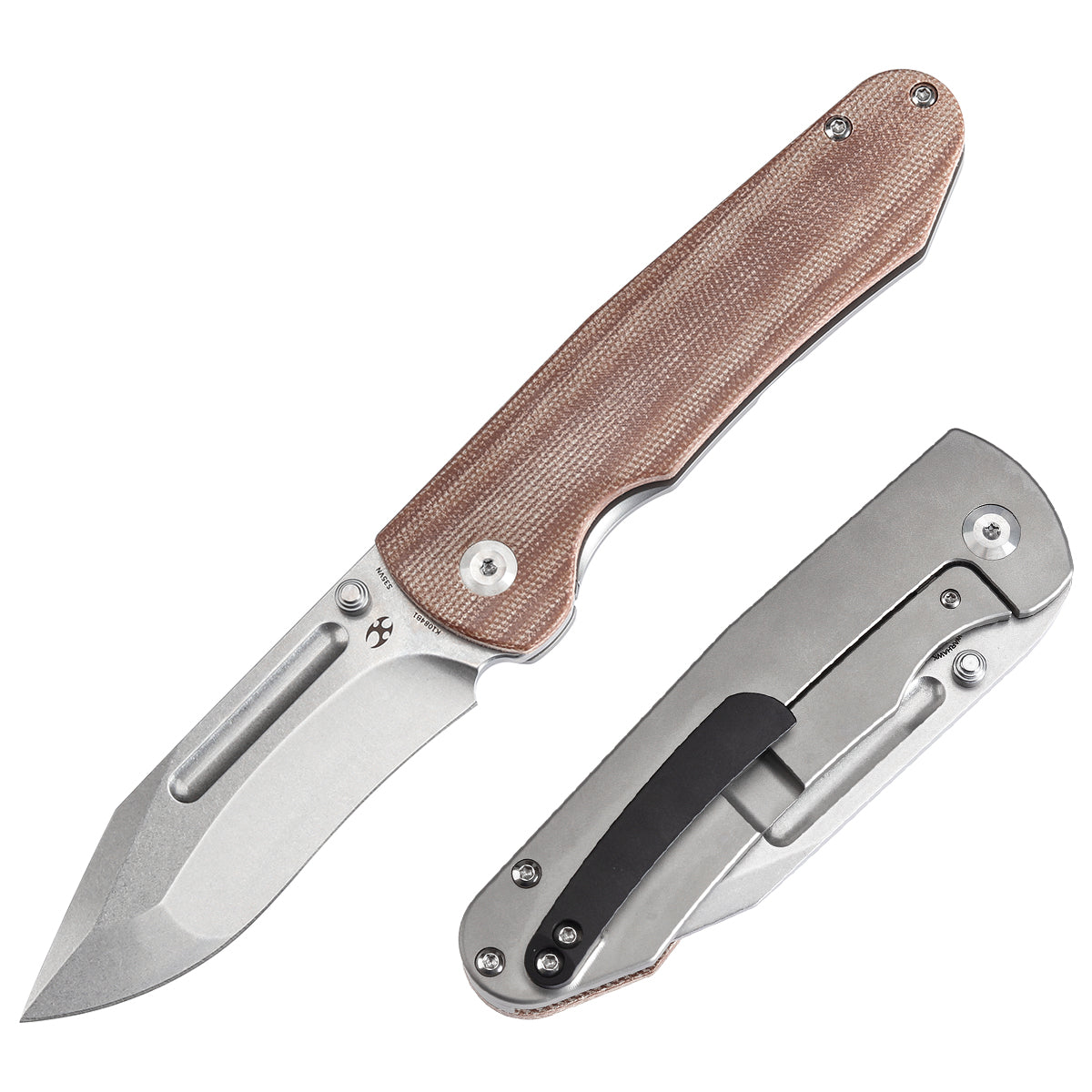 KANSEPT Superhawk CPM S35VN钢   钛+Micarta 手柄  K1084B1  棕色   1600