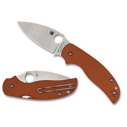 Spyderco   C123GBORP  CPM REX 121钢    G-10手柄    焦橙色  2070
