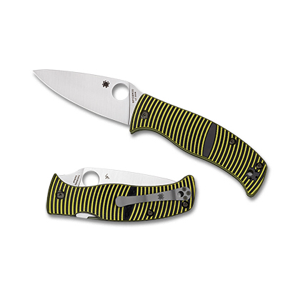 Spyderco  C217GP   LC200N钢   G-10手柄   黑黄色   1620