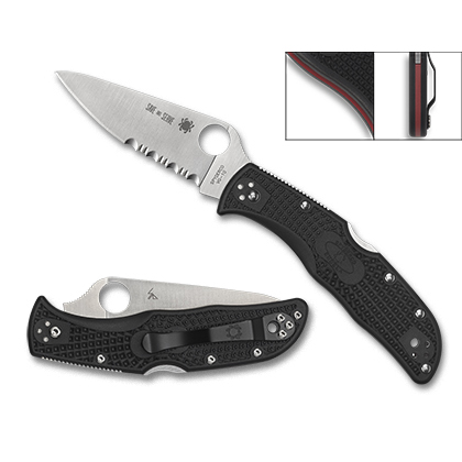 Spyderco  C243FPSBKRD    VG-10钢   FRN尼龙手柄  黑色  810