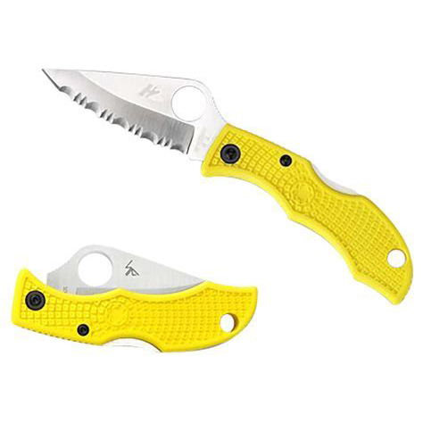 Spyderco  LYLS3  H1/H2钢    FRN尼龙手柄   黄色  450