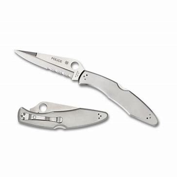 Spyderco  C07PS  Police Model VG10钢   不锈钢手柄  银色 1170