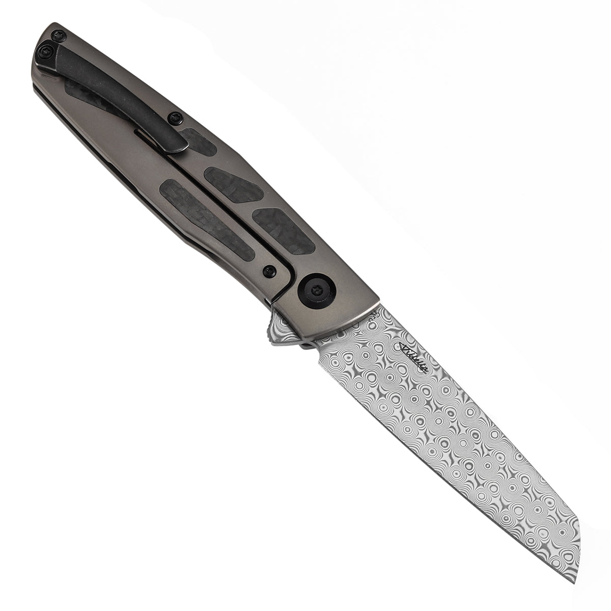 KANSEPT Cru  CPM S35VN钢/大马士革钢   钛+碳纤维手柄  K1092A4  黑色   1300