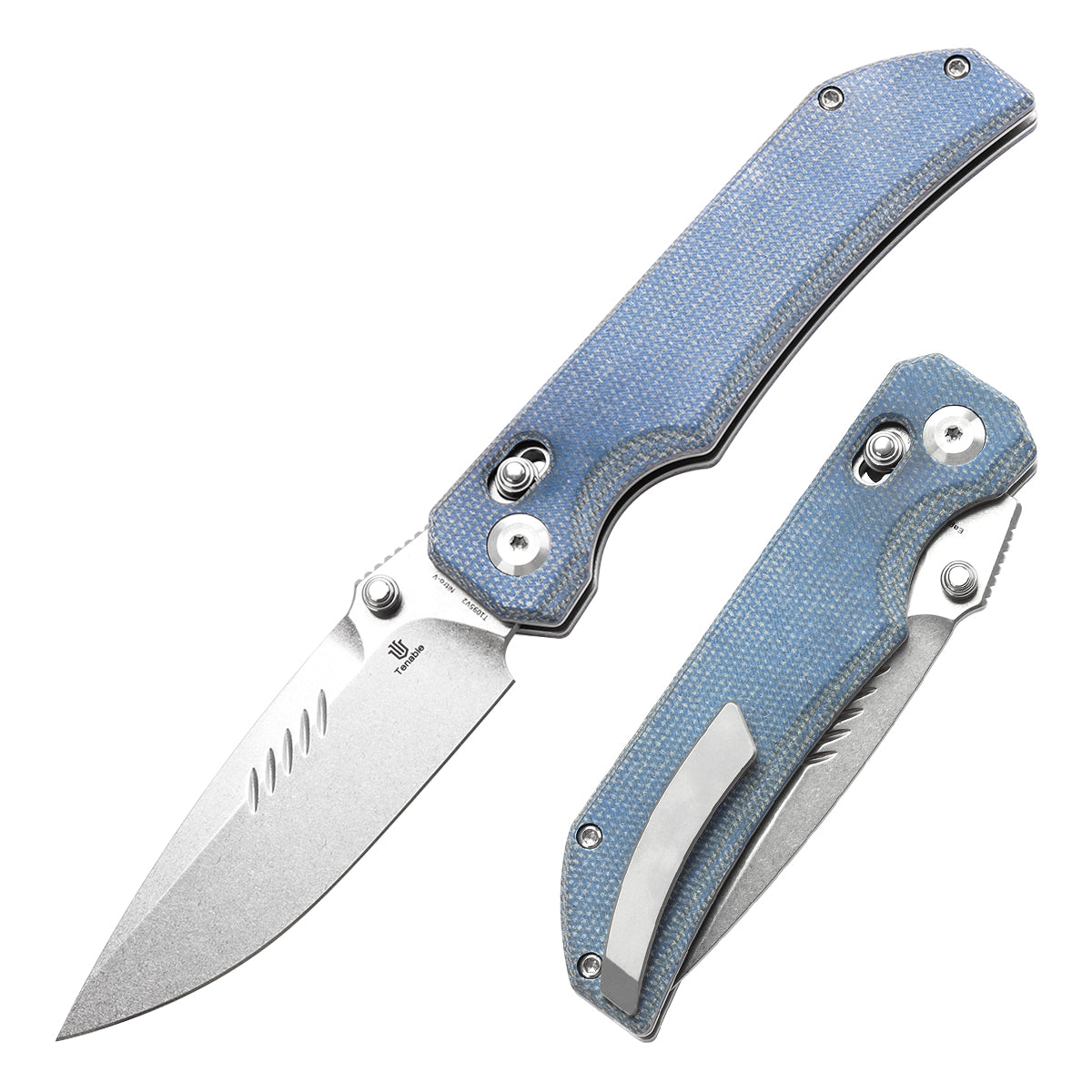 Tenable Eaglestrike  Micarta 手柄  Nitro-V钢  T1095V2  蓝色  500