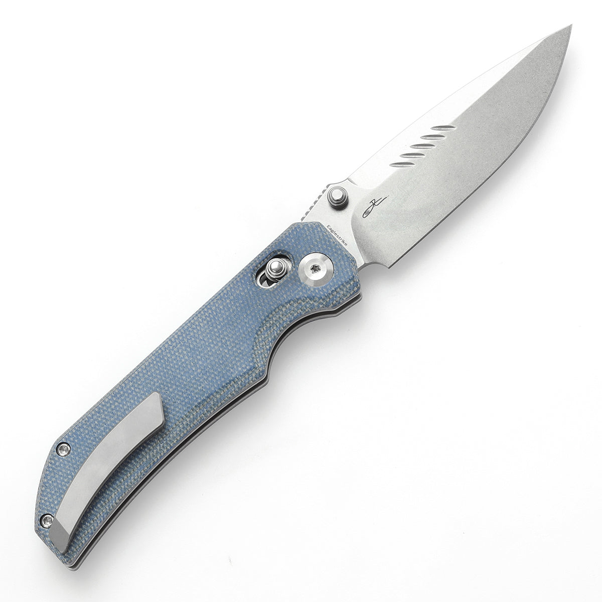Tenable Eaglestrike  Micarta 手柄  Nitro-V钢  T1095V2  蓝色  500