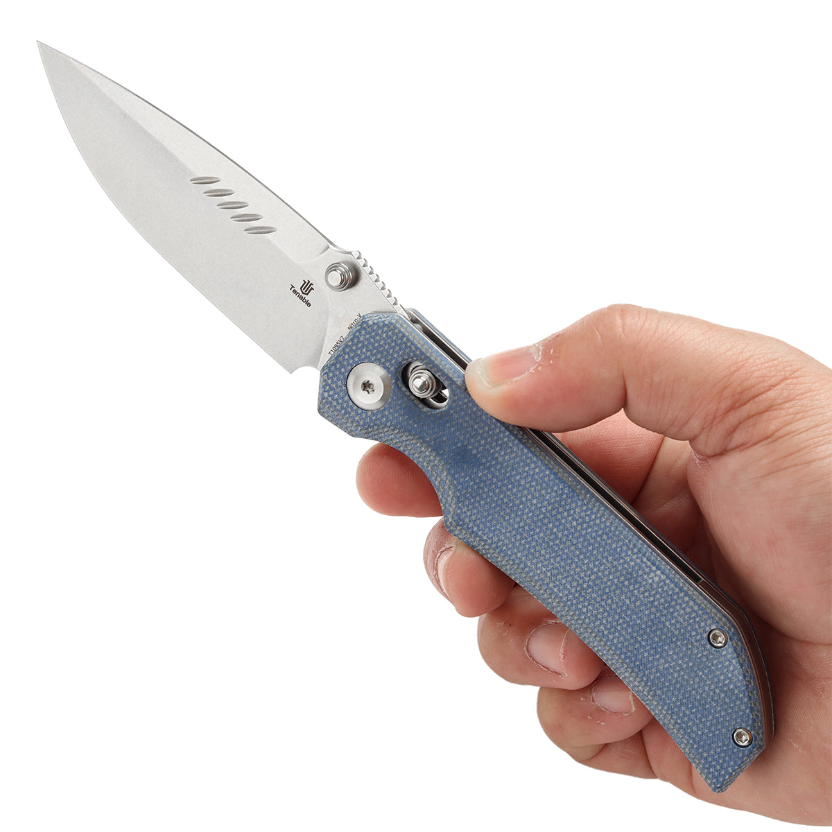 Tenable Eaglestrike  Micarta 手柄  Nitro-V钢  T1095V2  蓝色  500