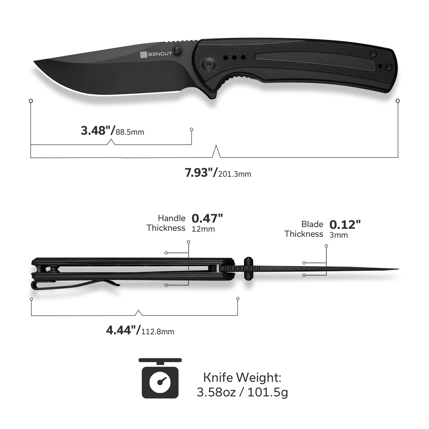 SENCUT Regnator   9Cr18MoV钢  G10手柄   S24057-1  黑色  300