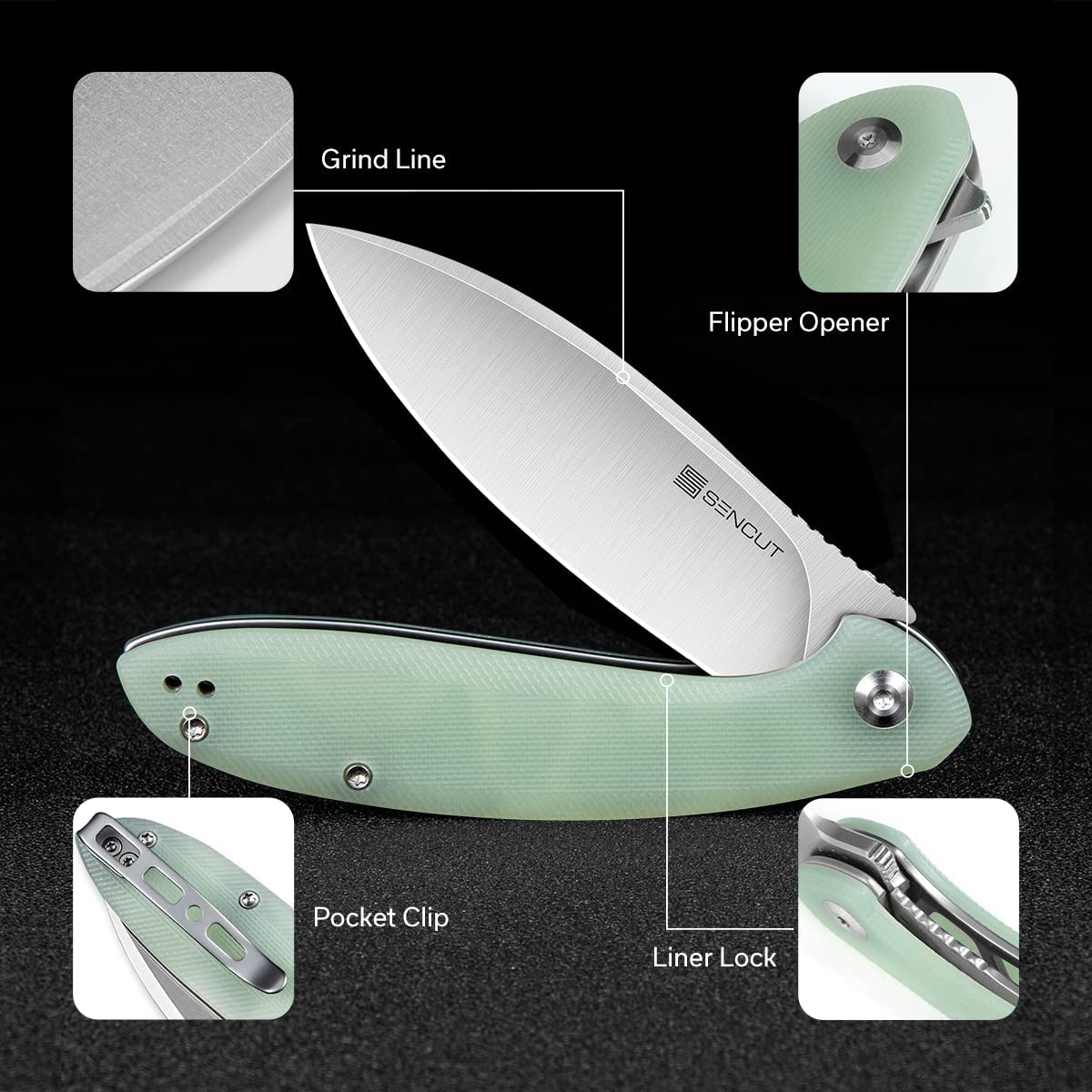 SENCUT San Angelo 9Cr18MoV钢   G10手柄   S21003-2  自然色   260