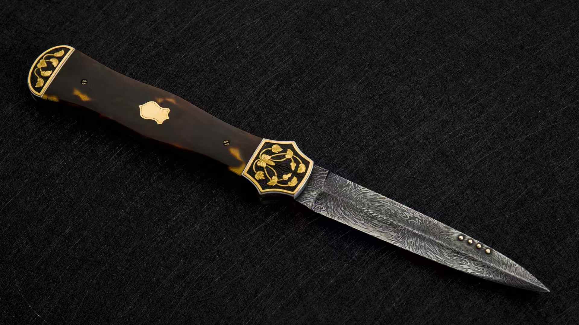 2022 AKI 秋之旋律 大马士革钢 不锈钢柄 哈维.迪恩手工 艺术刀剑