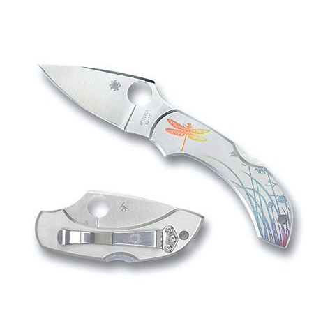 Spyderco C28PT  Dragonfly  VG-10钢  不锈钢手柄  银色 810