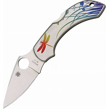 Spyderco C28PT  Dragonfly  VG-10钢  不锈钢手柄  银色 810