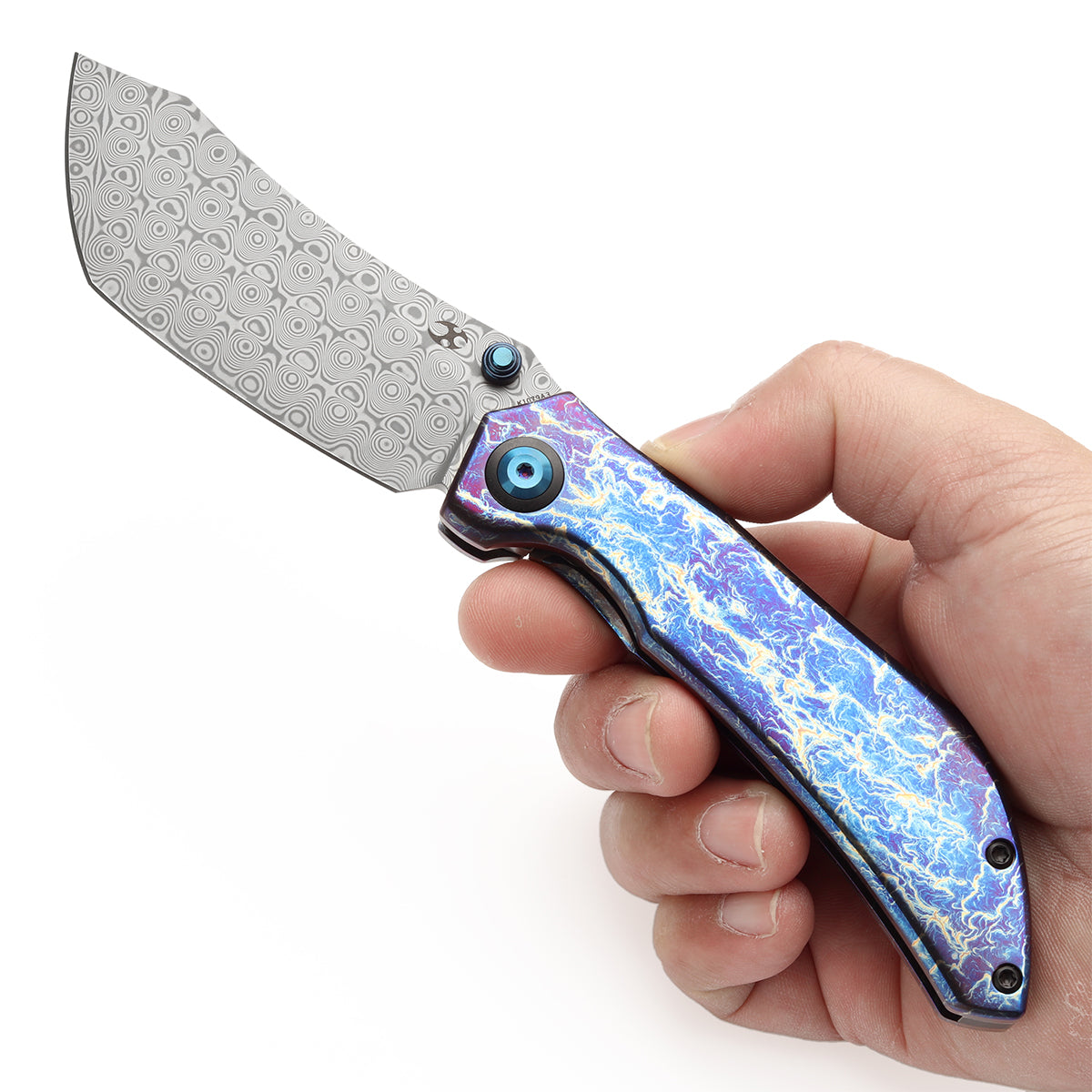 KANSEPT Tipper 大马士革钢 钛合金手柄 K1079A3 蓝紫色 1300