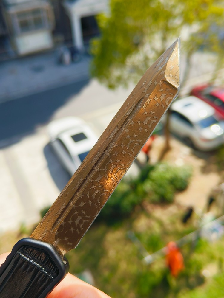 【寄售】Heretic Knives 异教徒 定制版 限量版 大马士革钢 铝+鳄鱼皮 OTF 黑色 9000
