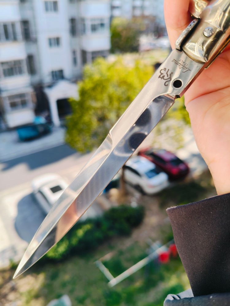 【售完】Latama Cutlery Walt 意大利黑手党经典自动侧跳 440C钢 鲍鱼柄 手工作品 2000