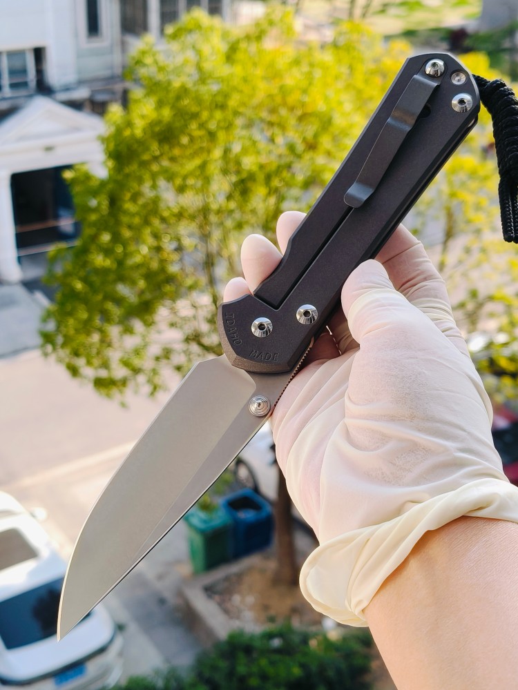 【寄售】Chris Reeve Large Sebenza 31 S45VN钢 钛柄 双银色推刀钮 4200