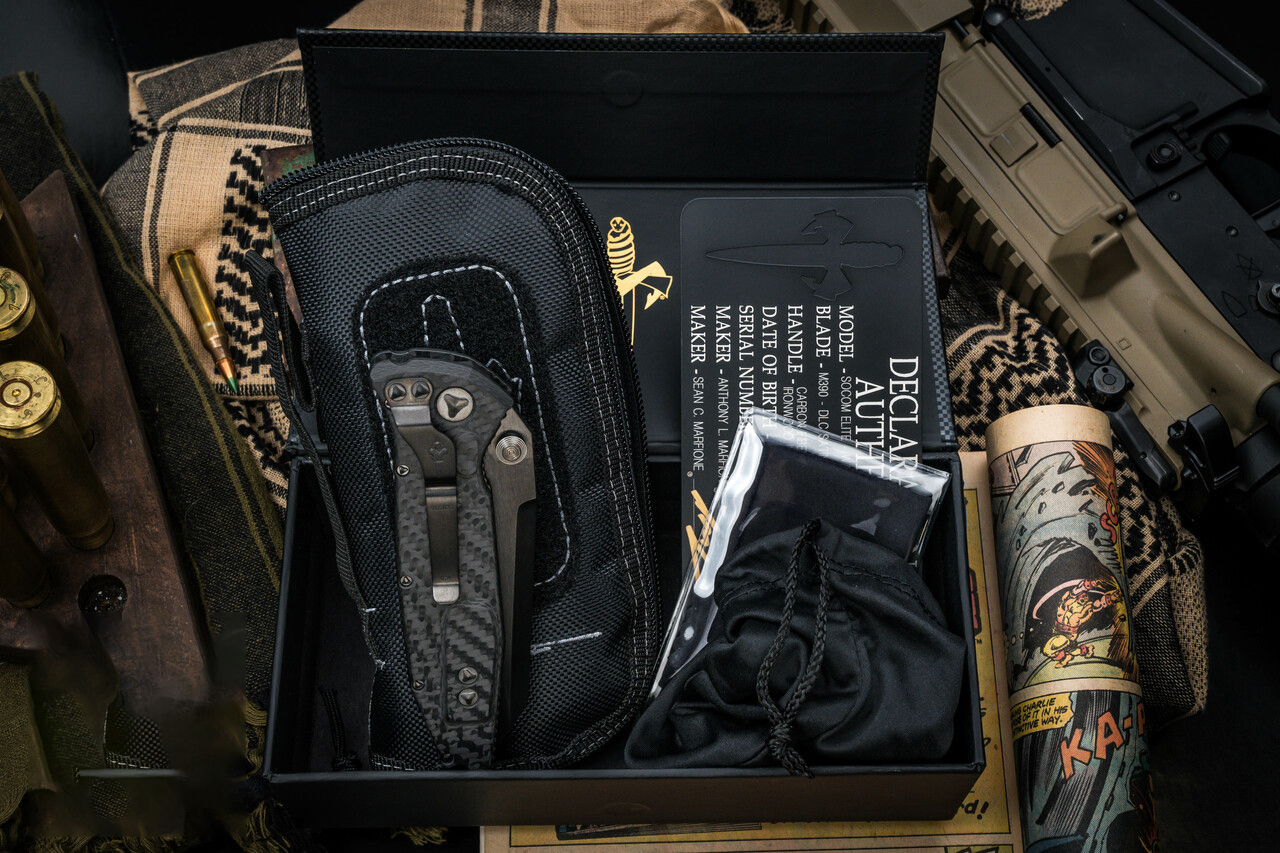 Marfione Socom Elite Warcom M390钢 碳纤维手柄 MCKWAR-CF-IR 黑色 29250