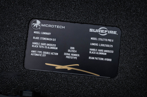 Microtech Luminary OTF  M390MK钢 铝手柄 SureFire Stiletto Pro II手电筒套装 黑色铝氚按钮 EK-1396 黑色  65000