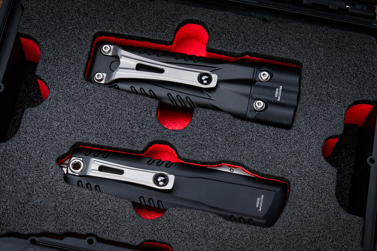 Microtech Luminary OTF  M390MK钢 铝手柄 SureFire Stiletto Pro II手电筒套装 黑色铝氚按钮 EK-1396 黑色  65000