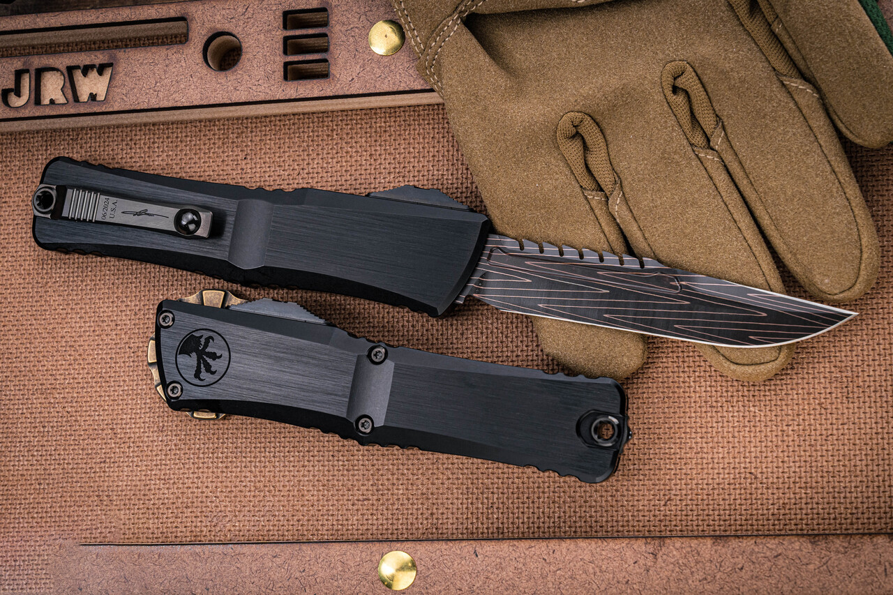 Microtech Combat Troodon Gen III OTF  大马士革钢 铝制手柄  MCT1217-16MS2 黑色 16500