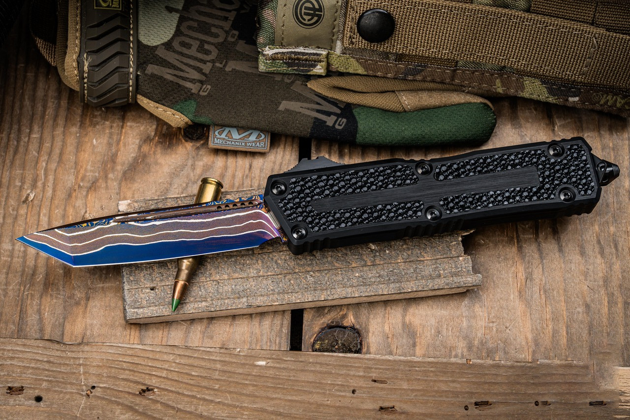 Microtech Marfione Select Scarab II Gen III OTF 大马士革钢 铝制手柄 MCT1279-16MS1 黑色 18850