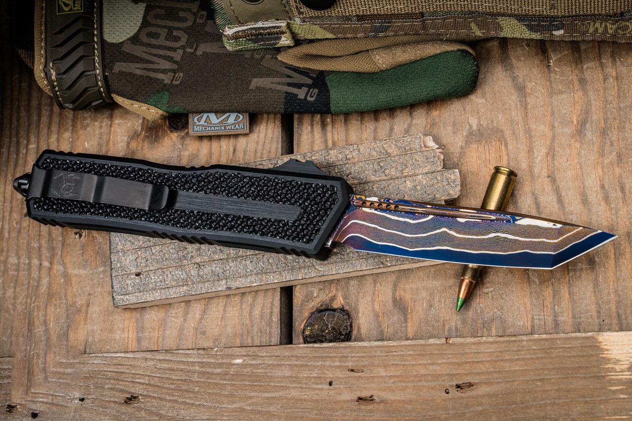 Microtech Marfione Select Scarab II Gen III OTF 大马士革钢 铝制手柄 MCT1279-16MS1 黑色 18850
