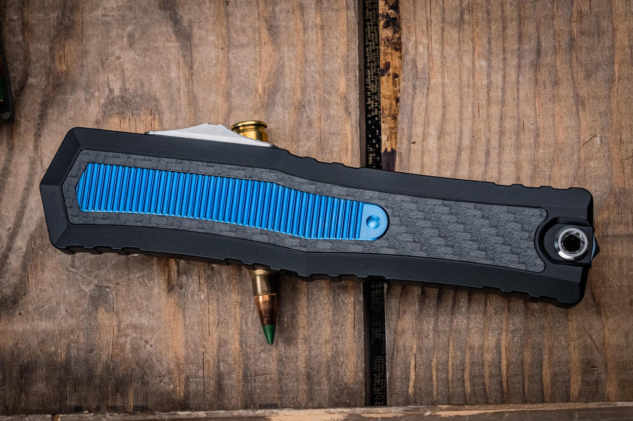 Microtech/Marfione 定制 Atreus ZBP OTF M390钢 碳纤维+钛手柄 MCT1290-HPBLTI-MCK 蓝色 26500