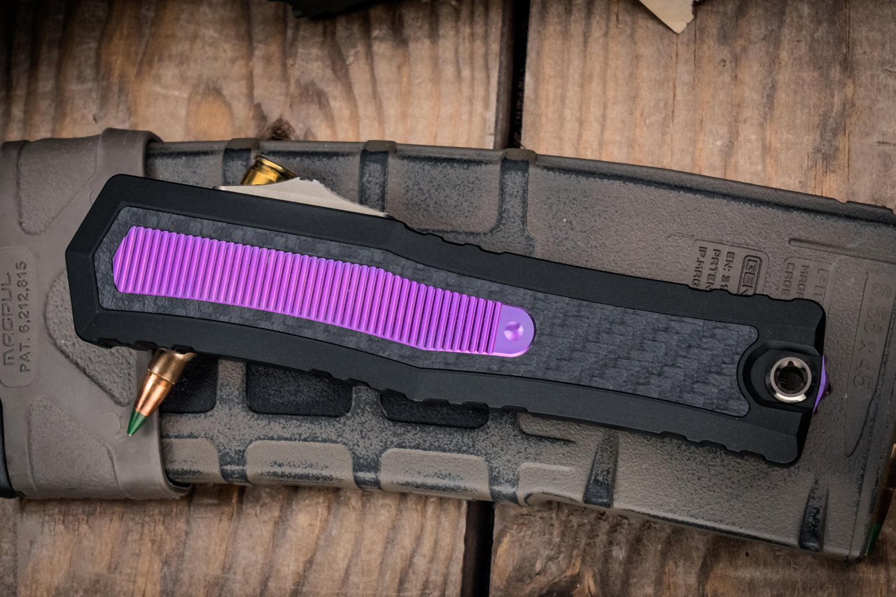 Microtech/Marfione 定制 Atreus ZBP OTF M390MK钢 碳纤维+钛手柄 MCT1290-HPPUTI-MCK 紫色 26500