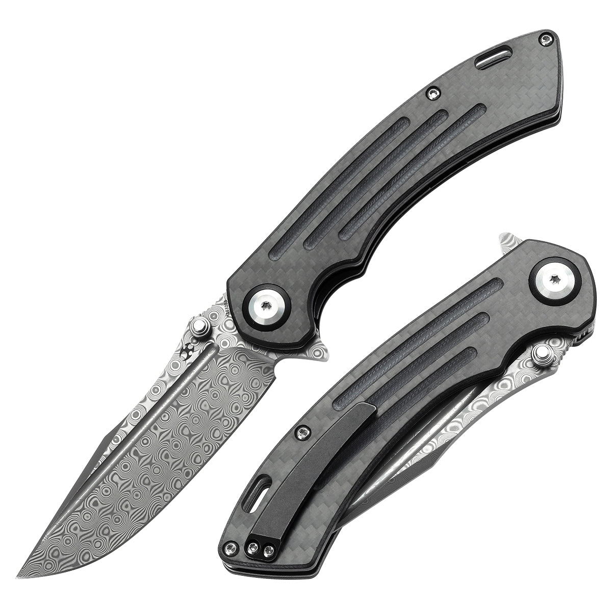 KANSEPT Pretatout 大马士革钢 碳纤维+G10 手柄 K1032D3 黑色 700