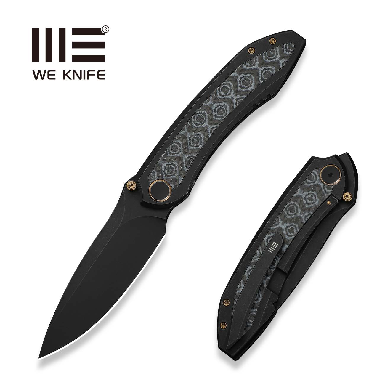 WEKNIFE Winsome M390钢 G10+碳纤维+钛手柄 WE23092-1 黑色 2580