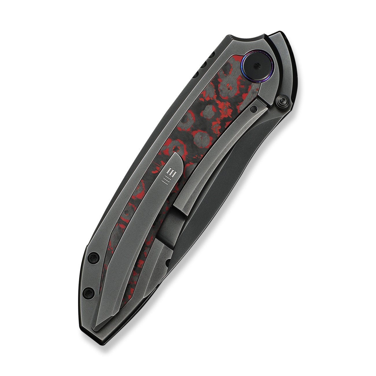 WEKNIFE Winsome M390钢 碳纤维+钛手柄 WE23092-4 黑红色 3000