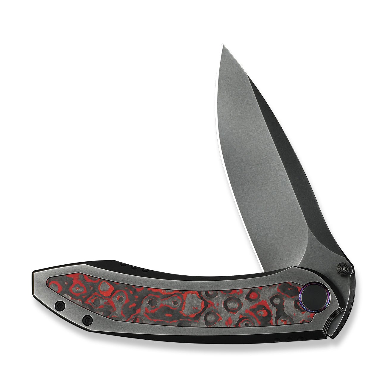 WEKNIFE Winsome M390钢 碳纤维+钛手柄 WE23092-4 黑红色 3000