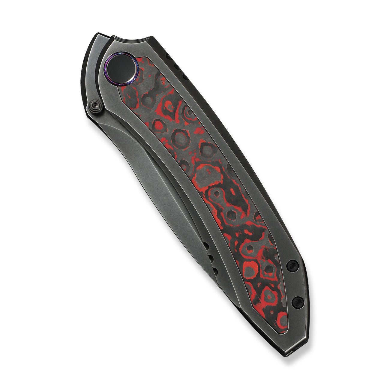 WEKNIFE Winsome M390钢 碳纤维+钛手柄 WE23092-4 黑红色 3000