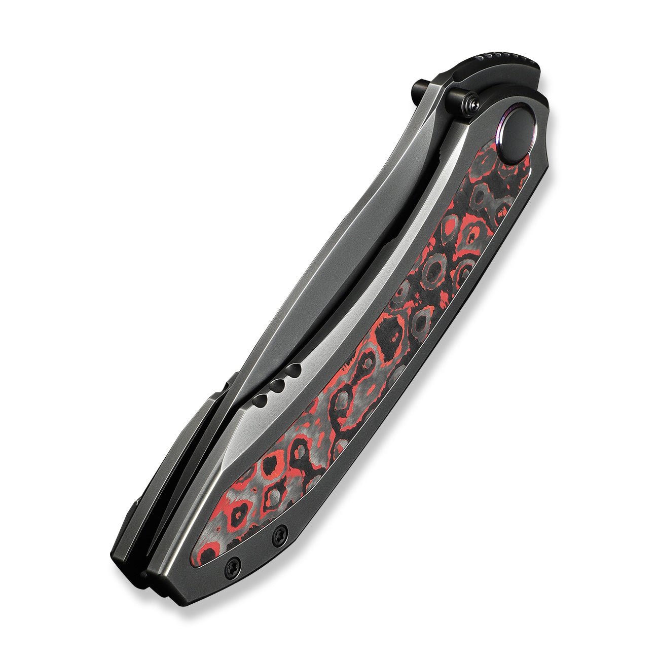 WEKNIFE Winsome M390钢 碳纤维+钛手柄 WE23092-4 黑红色 3000