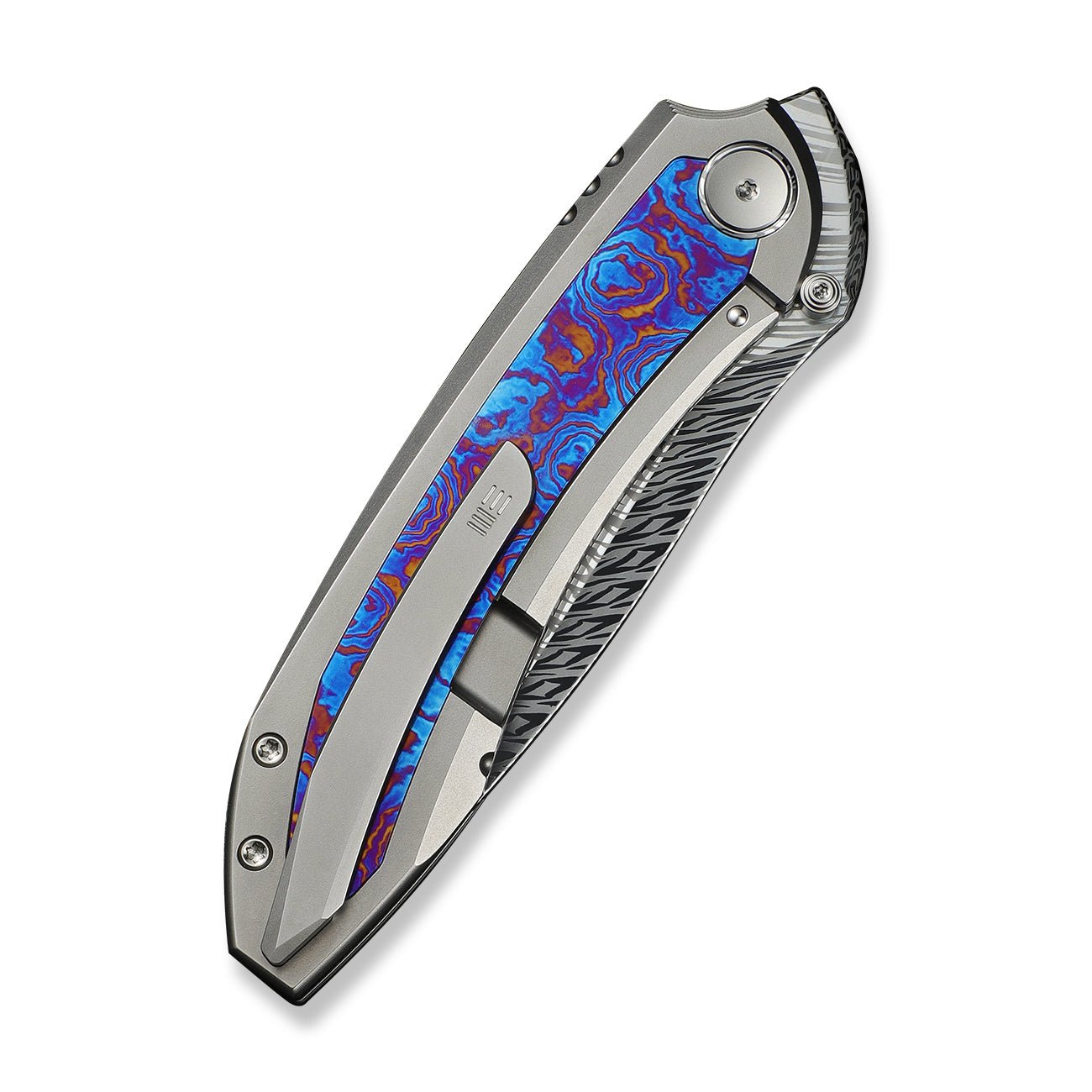 WEKNIFE Winsome  大马士革钢 钛手柄 WE23092-DS1 火焰色 6660