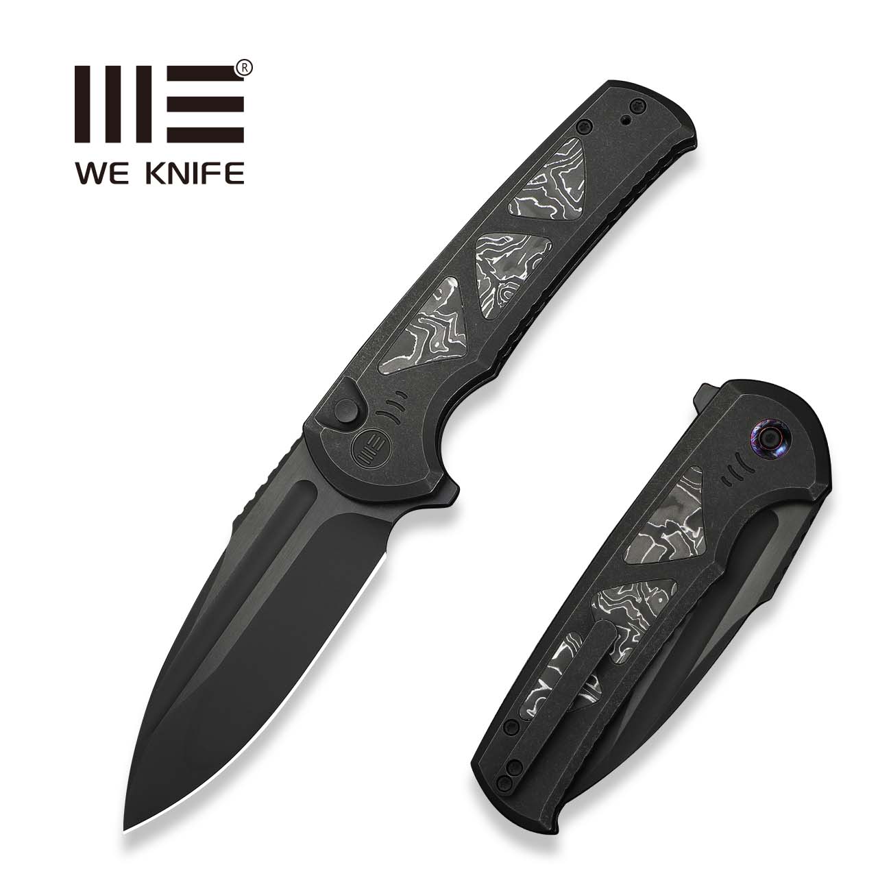 WEKNIFE Sylox M390钢 碳纤维+钛手柄 WE24027-1 黑色 2700