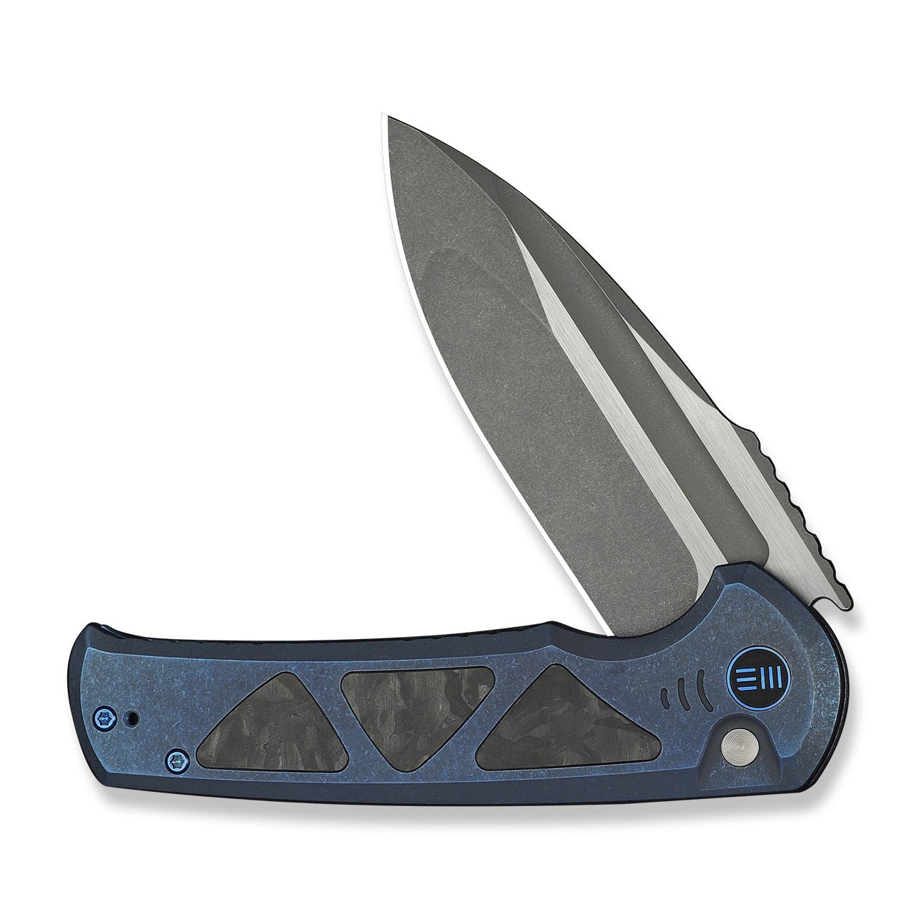 WEKNIFE Sylox M390钢 碳纤维+钛手柄 WE24027-2 蓝色 2600