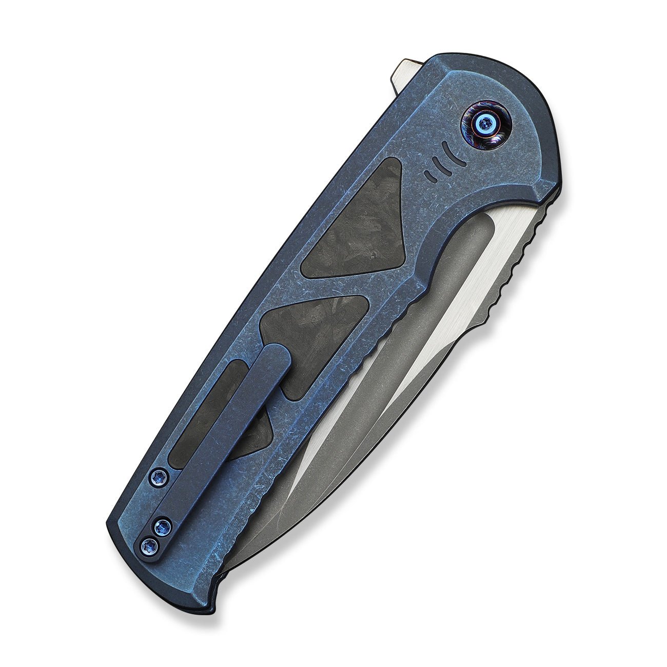 WEKNIFE Sylox M390钢 碳纤维+钛手柄 WE24027-2 蓝色 2600