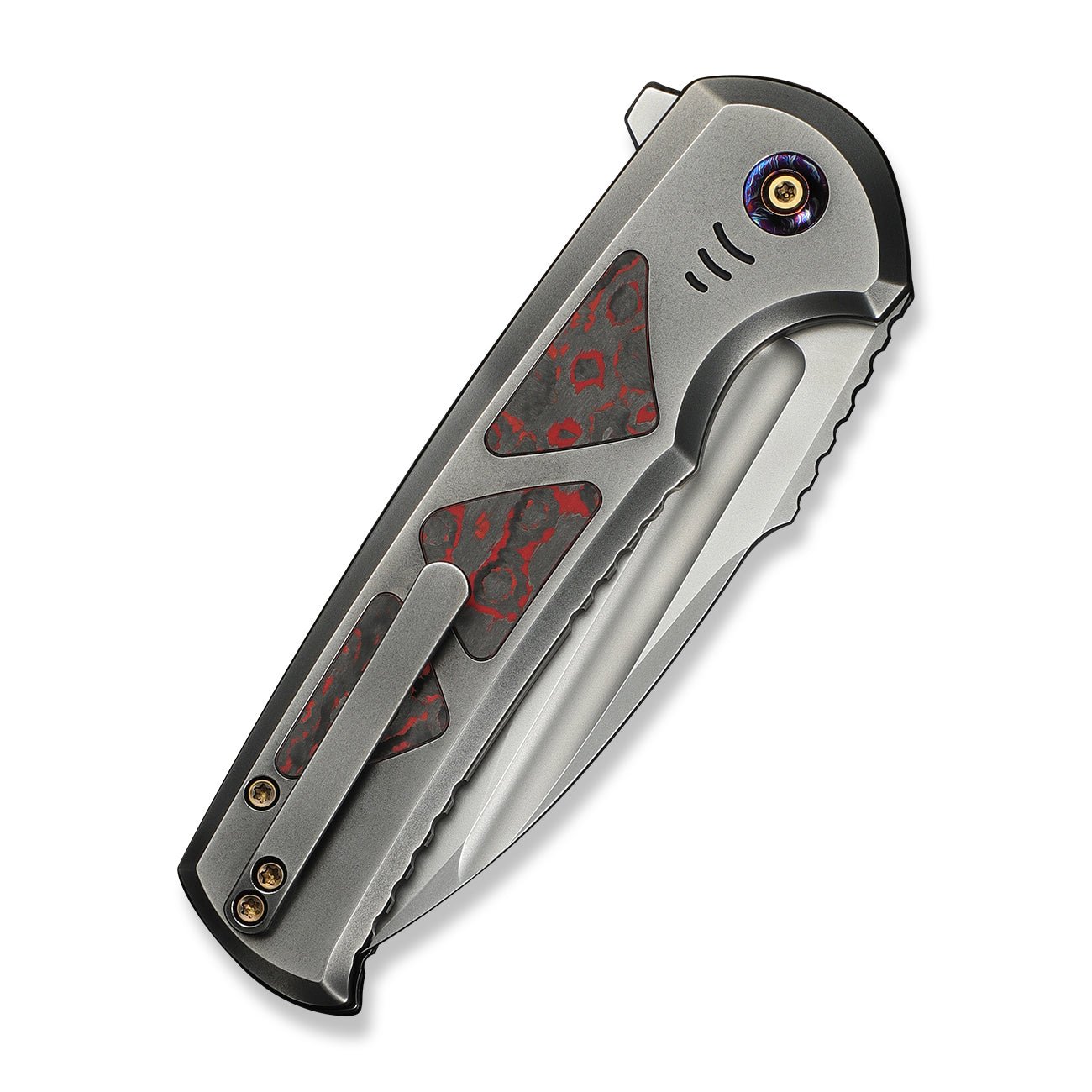 WEKNIFE Sylox M390钢 碳纤维+钛手柄 WE24027-3 钛灰色 3080