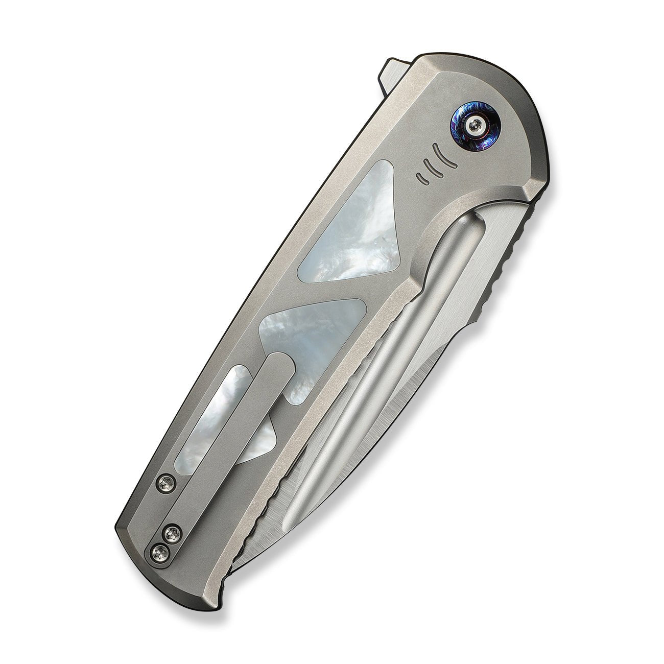WEKNIFE Sylox M390钢 珍珠母+钛手柄 WE24027-4 钛灰色 4480
