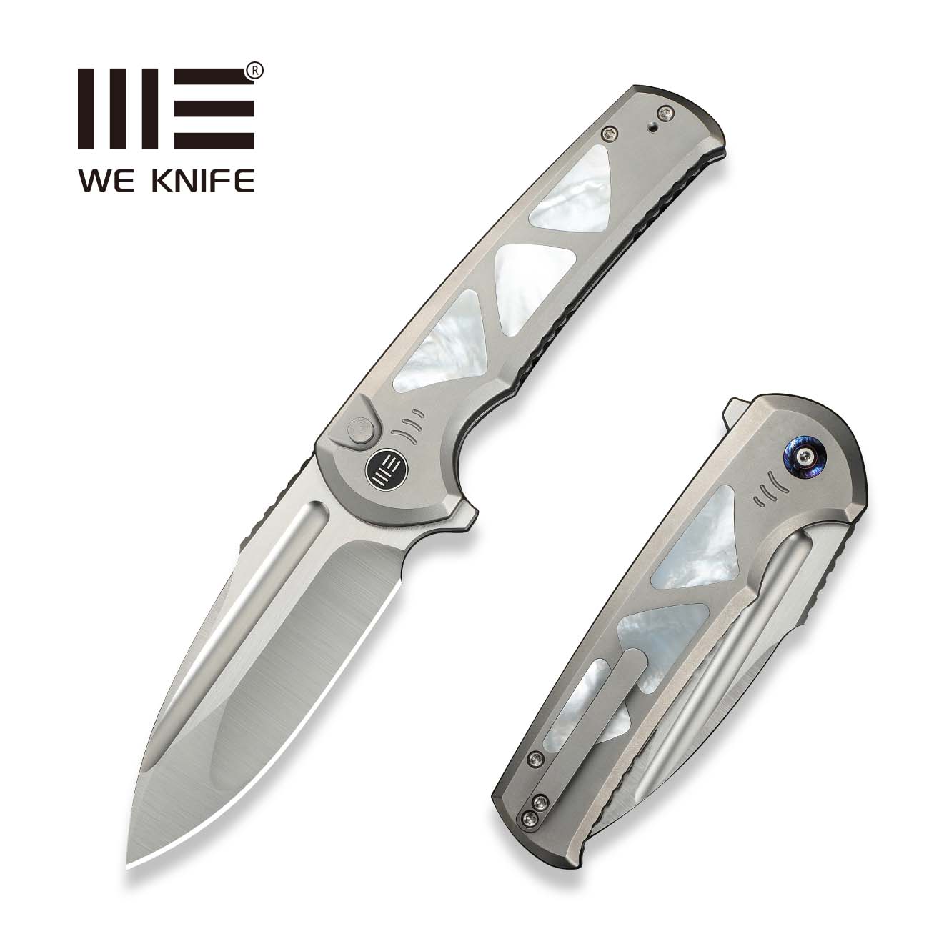 WEKNIFE Sylox M390钢 珍珠母+钛手柄 WE24027-4 钛灰色 4480