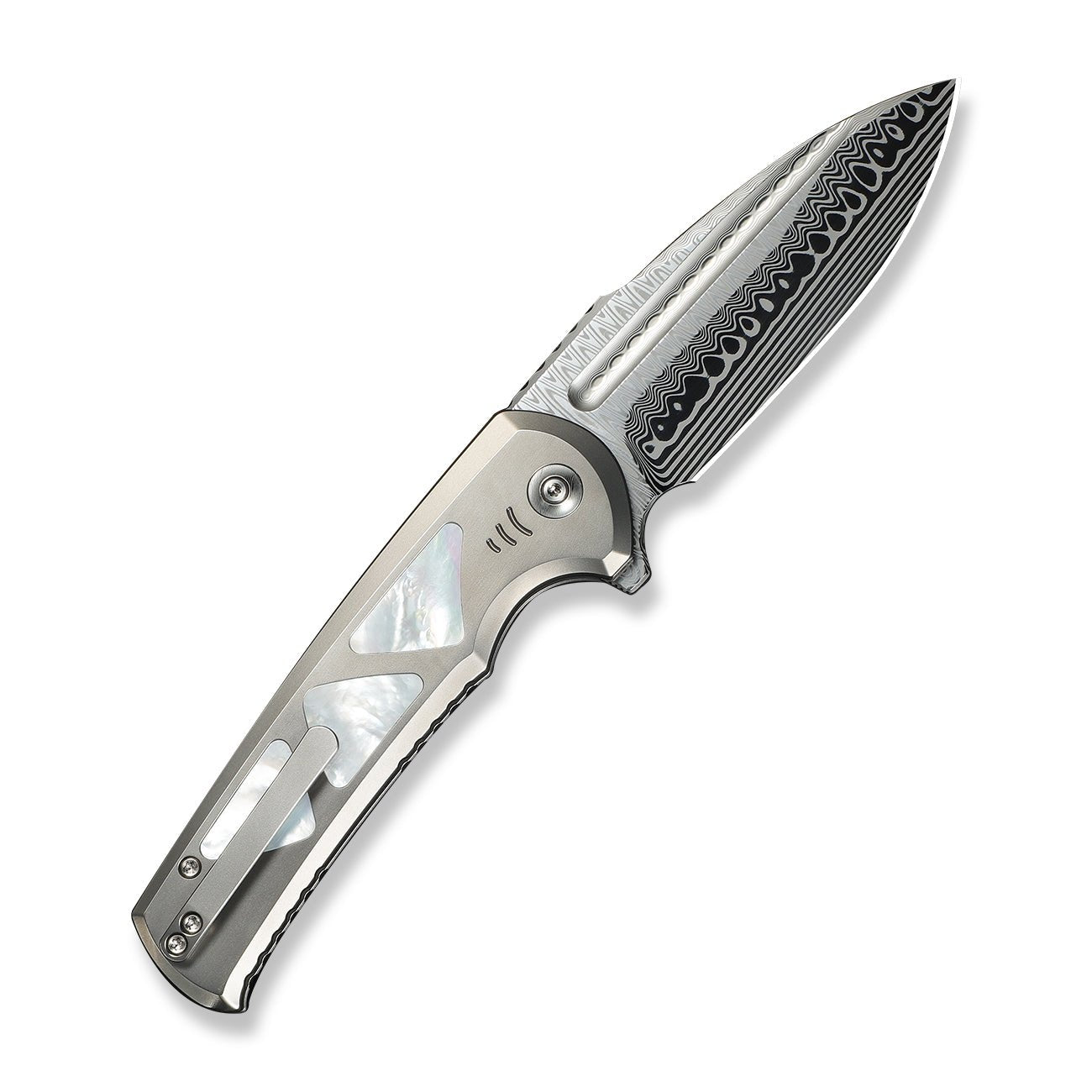 WEKNIFE Sylox 大马士革钢 珍珠母+钛手柄 WE24027-DS1 钛原色 6500