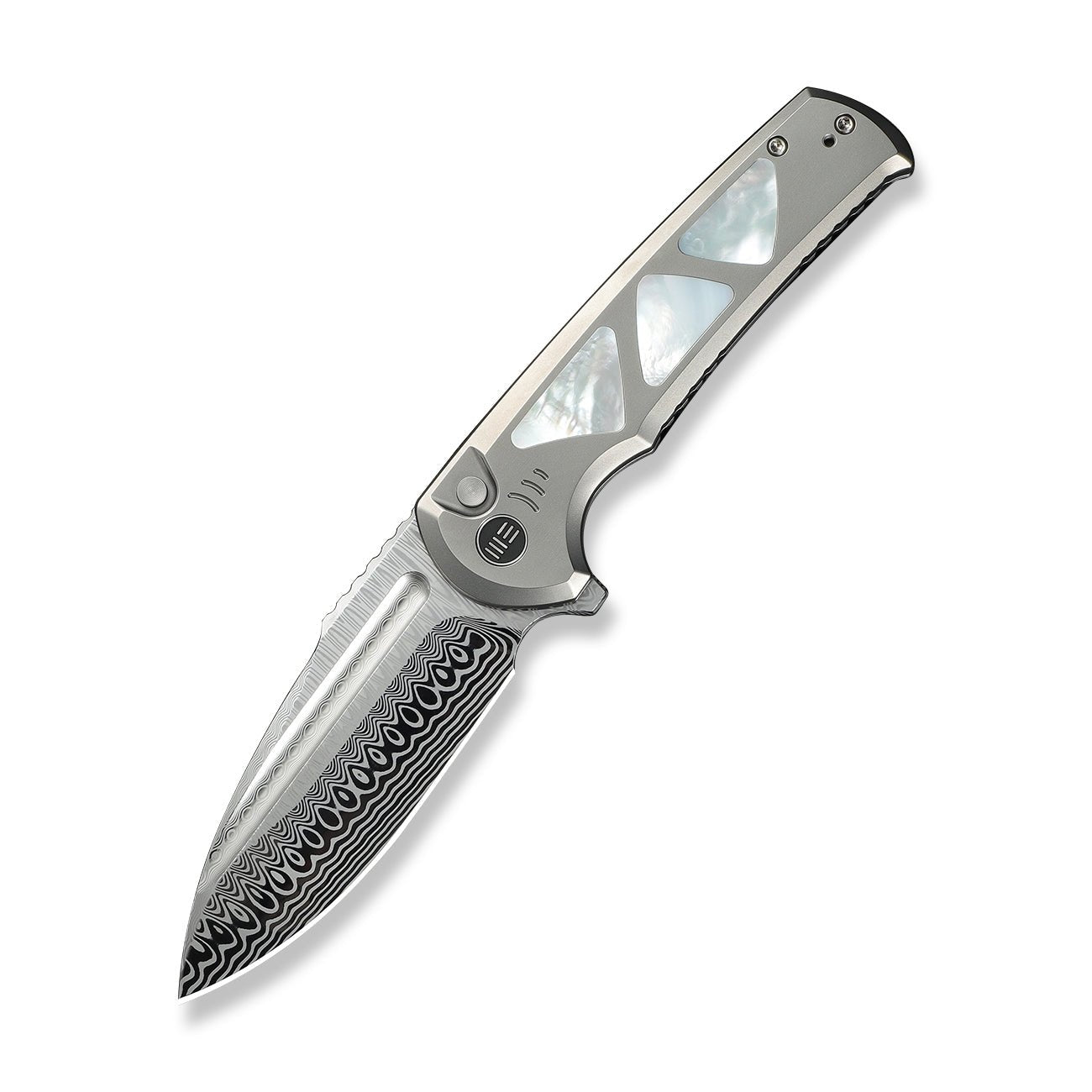 WEKNIFE Sylox 大马士革钢 珍珠母+钛手柄 WE24027-DS1 钛原色 6500