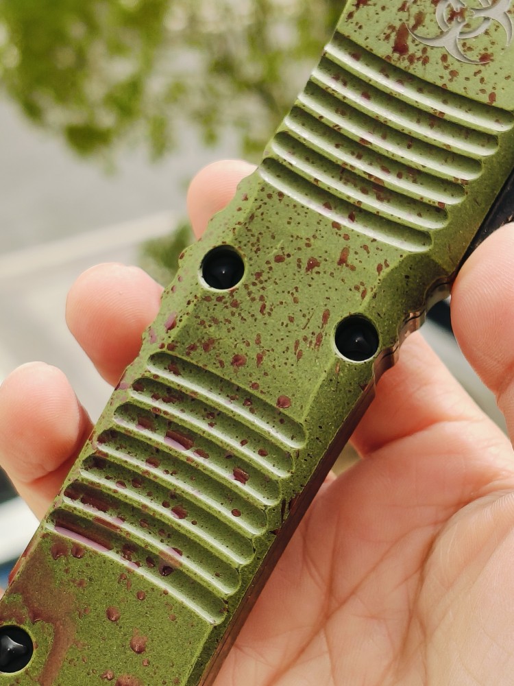 【寄售】Microtech Combat Troodon D/E Outbreak Standard Deep Engraved Signature Series 142-1OBDS 绿色 6800