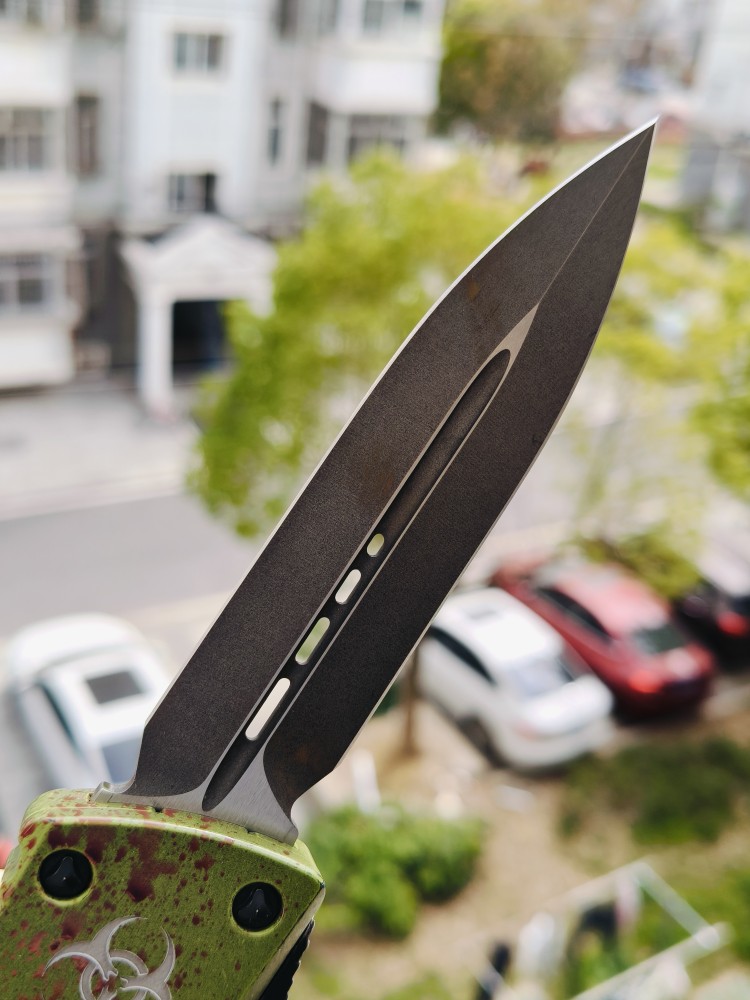 【寄售】Microtech Combat Troodon D/E Outbreak Standard Deep Engraved Signature Series 142-1OBDS 绿色 6800